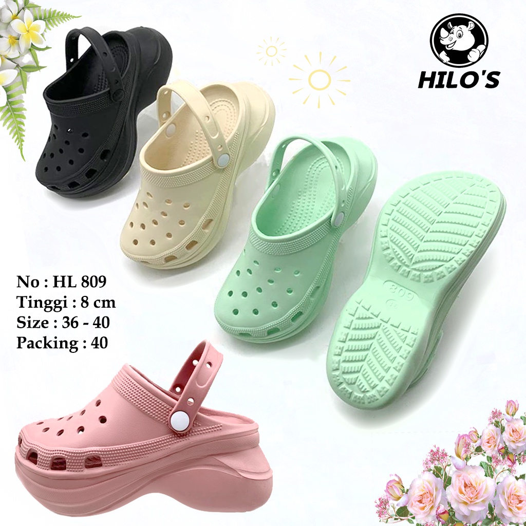 Sendal Baim Wedges Tinggi 8 cm Bahan Karet Jelly Premium Lembut Dan Empuk