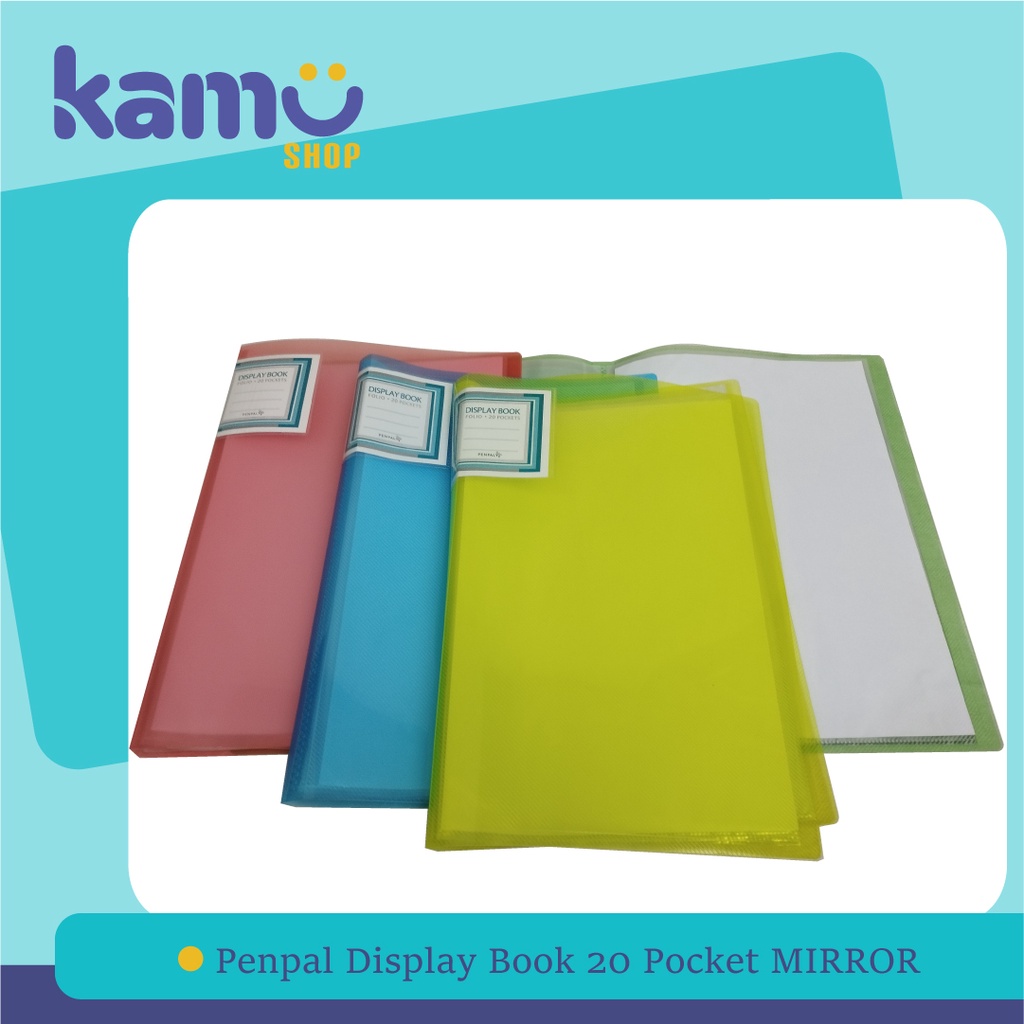 

Penpal Display Book Folio 20 Pocket MIRROR / Clear Holder / Document Keeper PL - 832