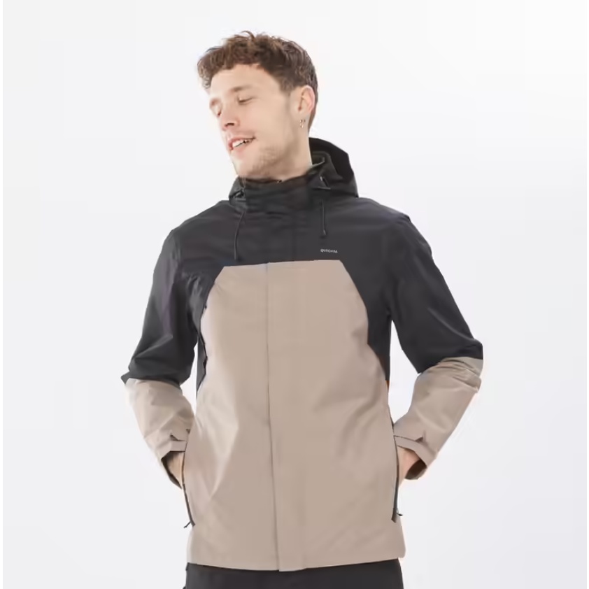 QUECHUA MH100 Jaket Tahan Air Untuk Hiking Praktis Dengan 2 Saku