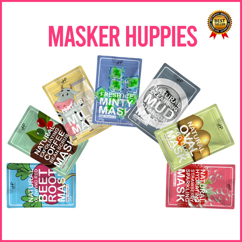 Masker Huppies Organik 25 gram / Kemasan Ziplock Face Mask Organic Huppies