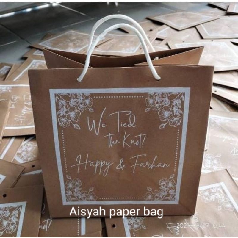 

sablon paper bag ukuran 21*16*20