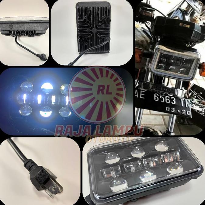 LAMPU DEPAN MOTOR DAYMAKER KOTAK HEADLAMP 10 LED PREDATOR CB TIGER
