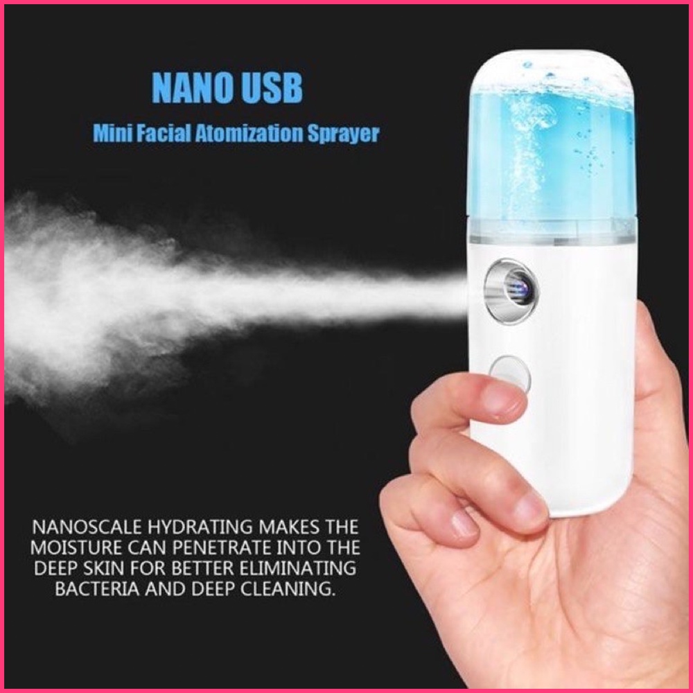 Nano Mist Spray Alat Semprotan Pelembab Wajah Kapasitas 30ml Water Uap Skin Detox Hydrating Moisturi