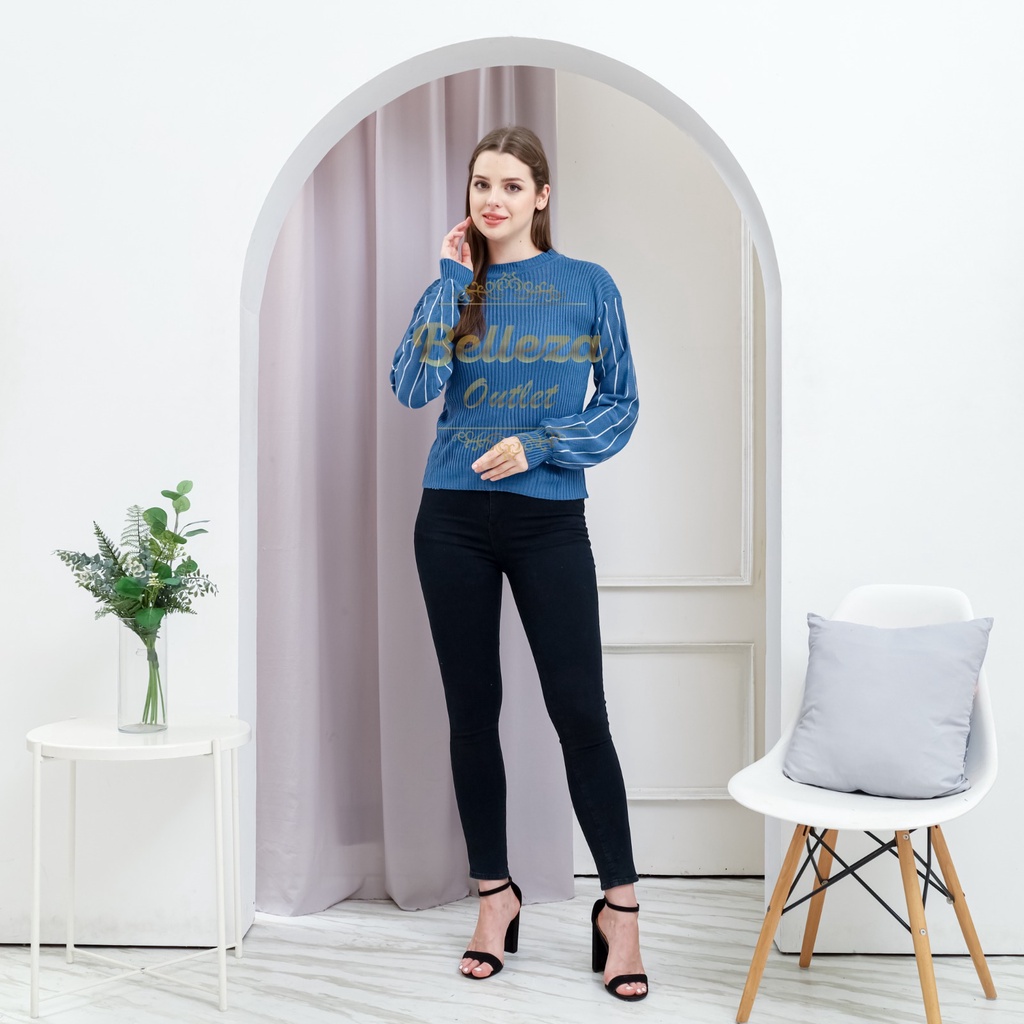 Belleza Outlet baju rajut Cardigan rajut atasan wanita Vania Blouse