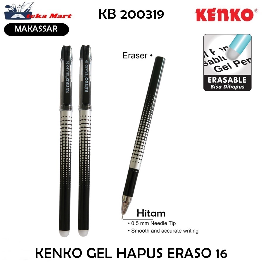 

[PCS] KENKO GEL PEN HAPUS ERASO 16 ERASERABLE PEN