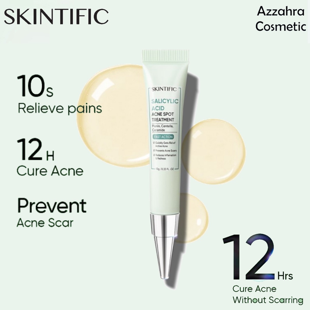 SKINTIFIC Salicylic Acid Acne Spot Treatment Gel 12 Hours Cure Acne Treatment 10G Anti Acne Obat Jerawat【BPOM