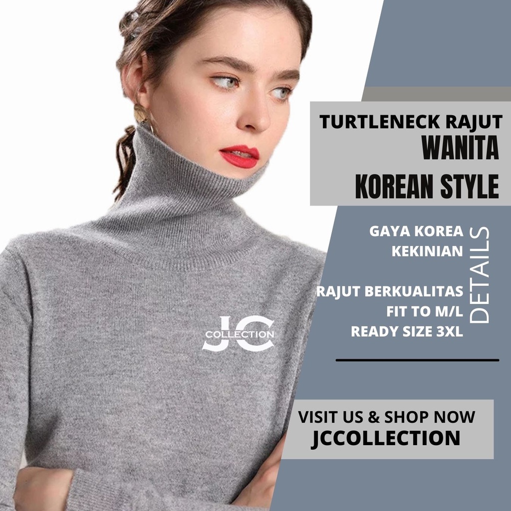 Sweater Turtleneck Rajut Wanita Oversize XL – Zizi / Sweater Rajut Korea Wanita Oversize - JCCollections