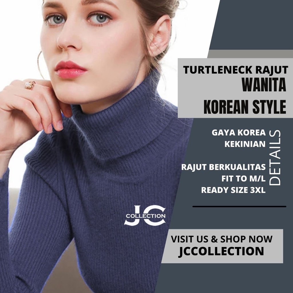 Sweater Turtleneck Rajut Wanita Oversize XL – Zizi / Sweater Rajut Korea Wanita Oversize - JCCollections