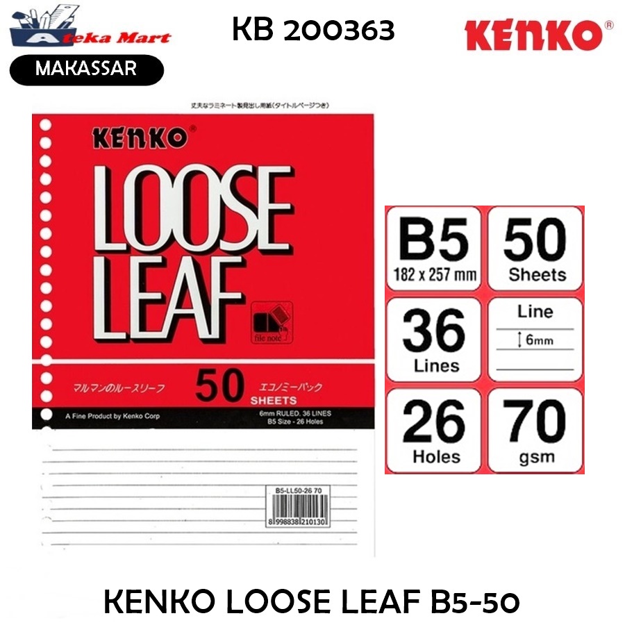 

KENKO LOOSE LEAF B5-50