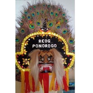 REOG MINI TOPENG REOG MINI BAHAN KAYU BULU ASLI
