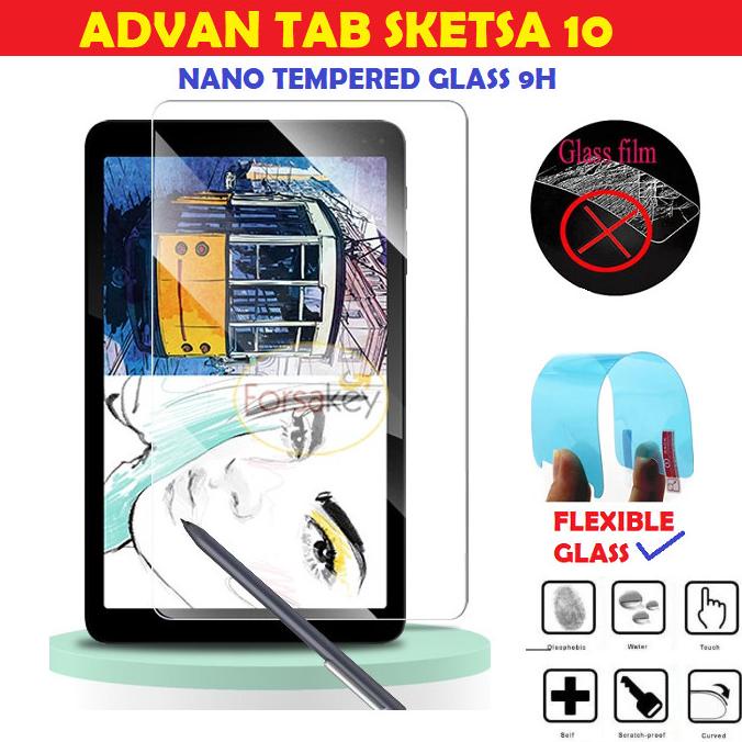 ADVAN TAB SKETSA 1 10 in NANO TEMPERED GLASS CLEAR ANTI GORES FLEXIBLE