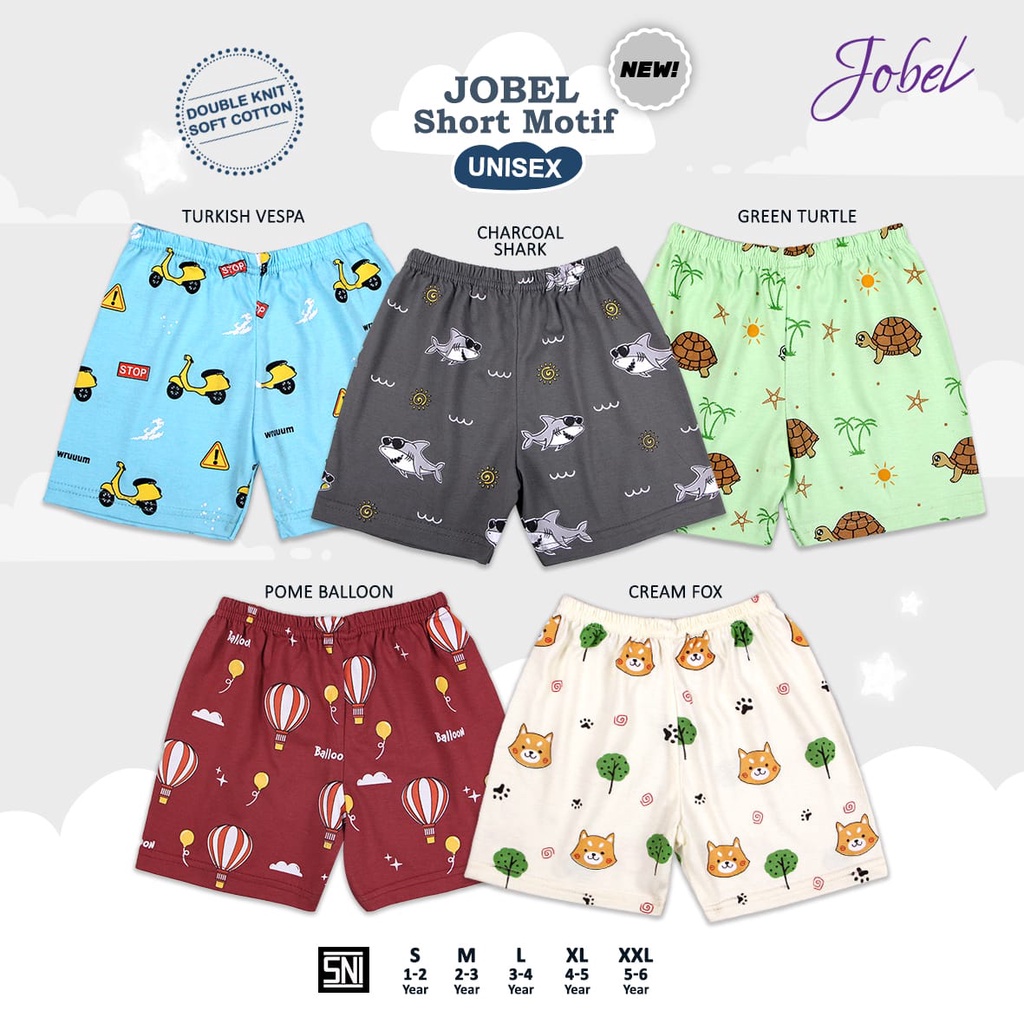 MOTIF BARU 1 PCS JOBEL SHORT MOTIF UNISEX / SHORT MOTIF GIRL CELANA ANAK CELANA PENDEK ANAK MURAH ADEM NYAMAN 1-6 TAHUN PART 2