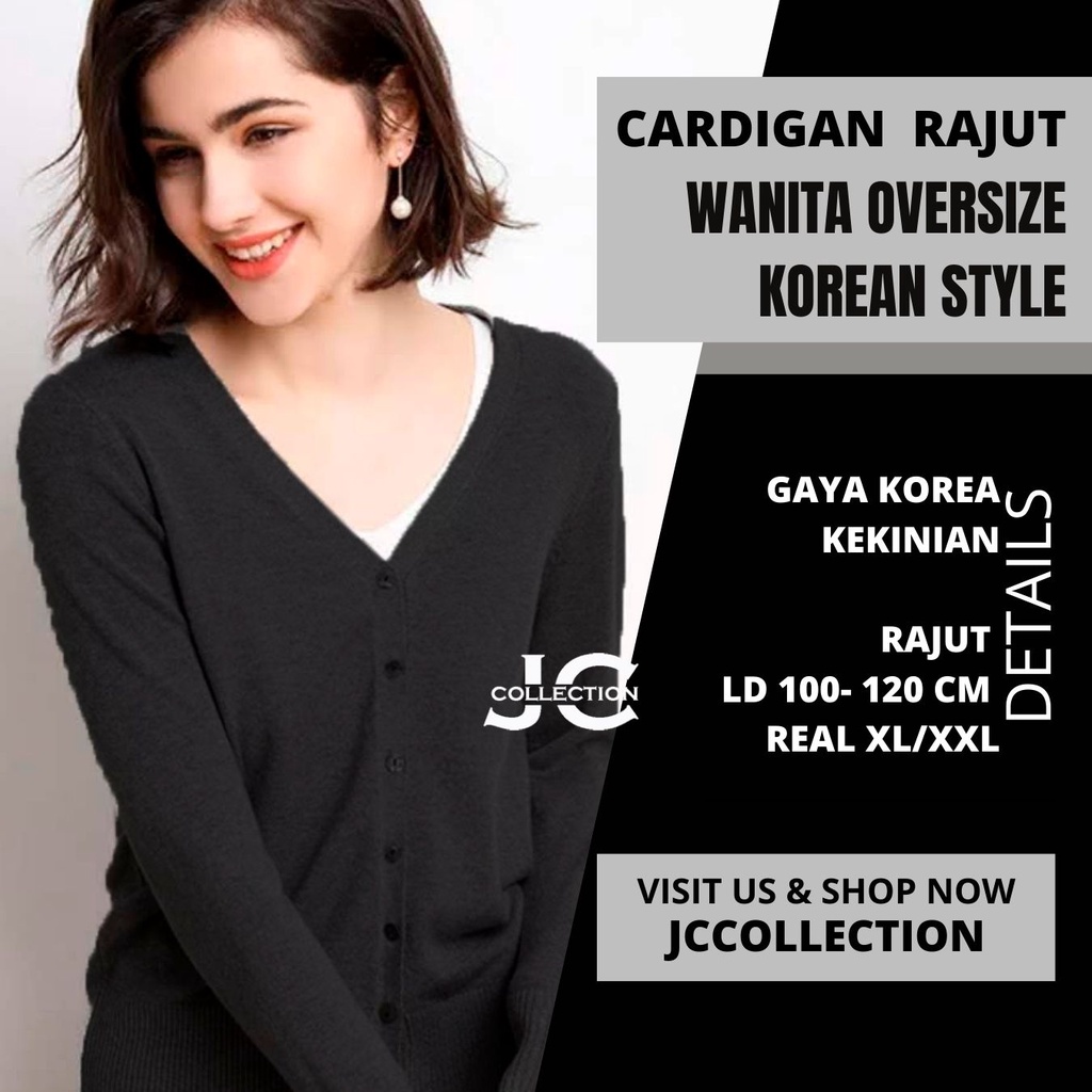 Cardigan Rajut Wanita Oversize XL – 2XL Rike / Female Big Kardi Knit VNeck