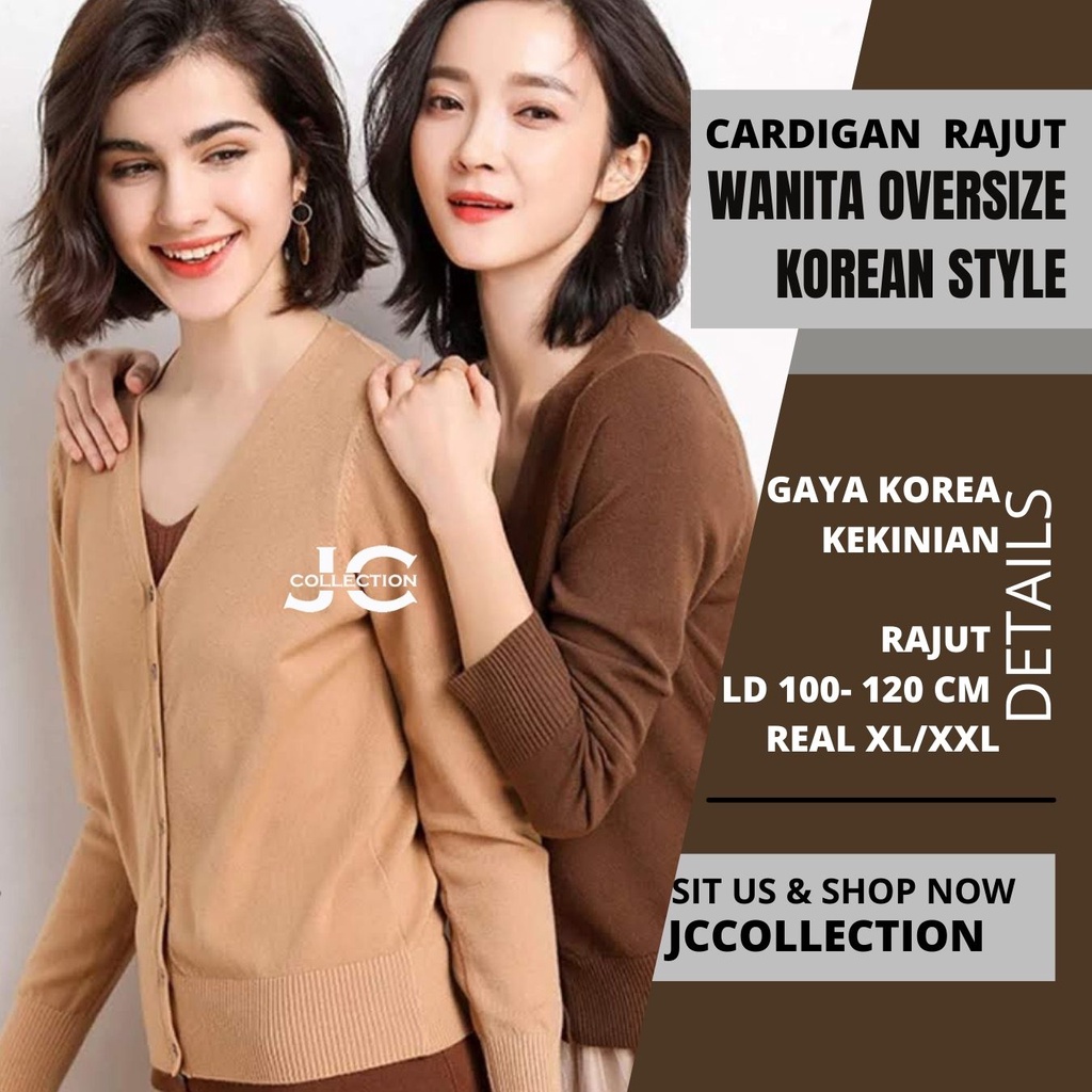 Cardigan Rajut Wanita Oversize XL – 2XL Rike / Female Big Kardi Knit VNeck