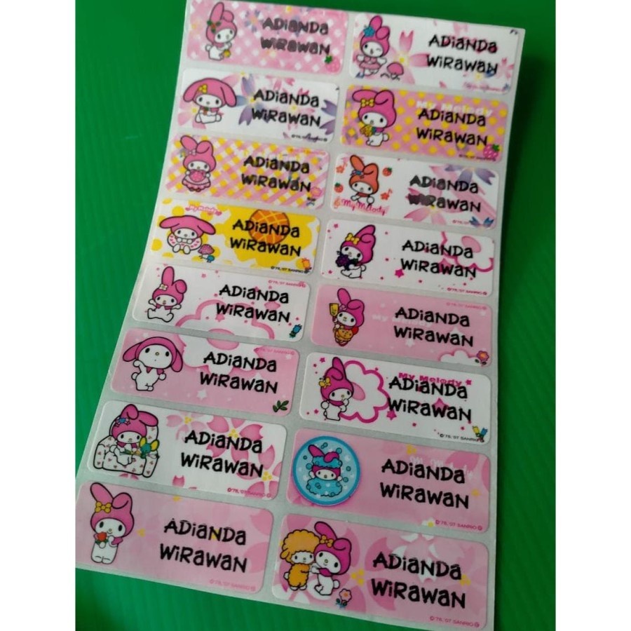 

Label Nama Waterproof - Melody