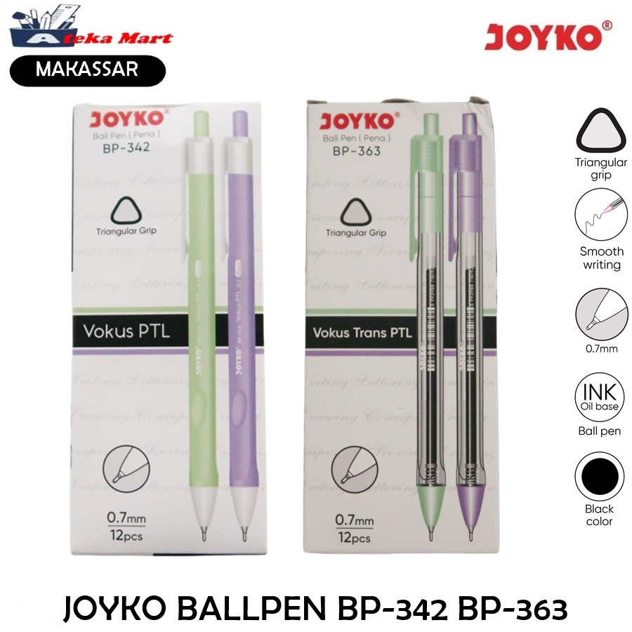 

[BOX/12PCS] JOYKO BALLPEN BP-342 BP-363 VOKUS PASTEL
