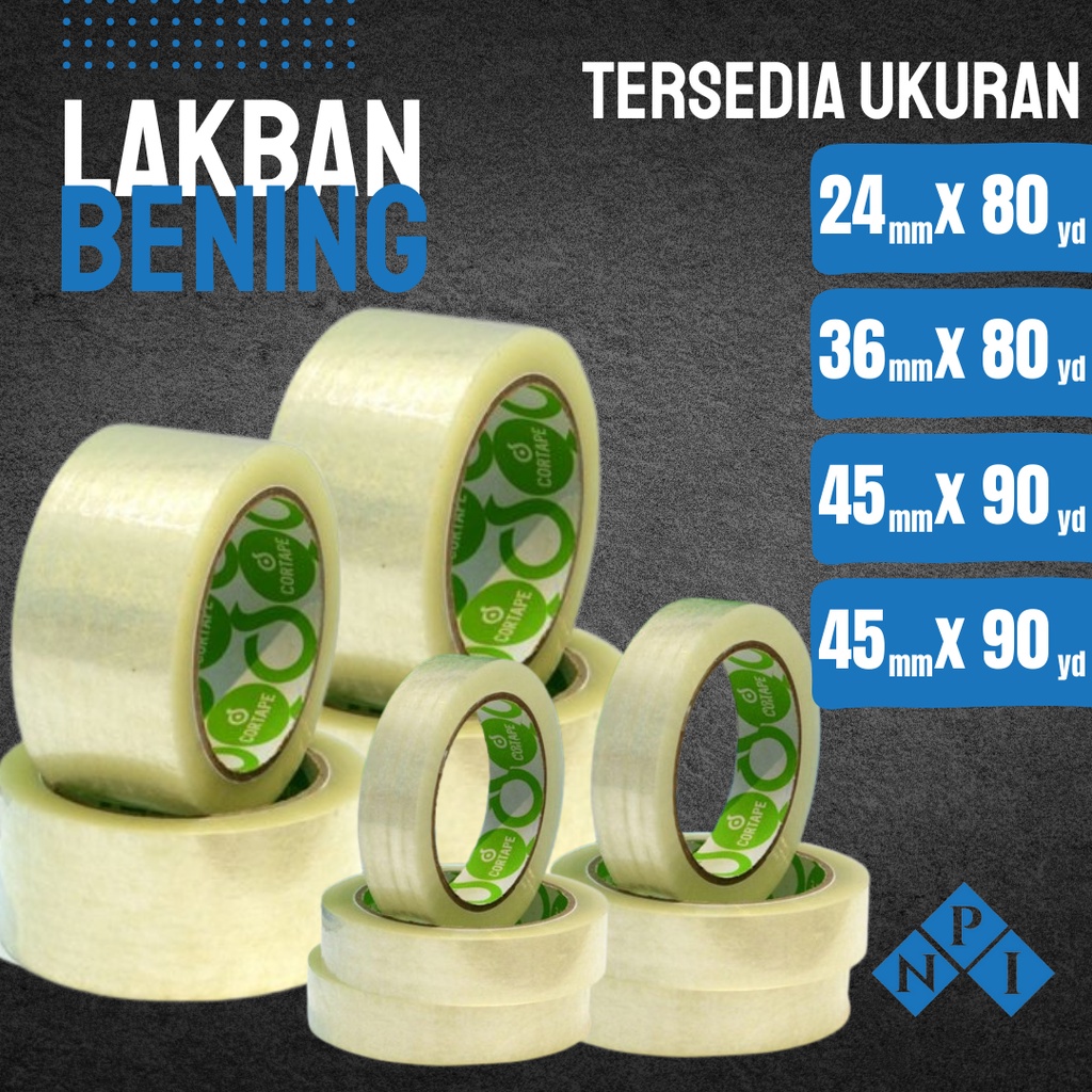 

CORTAPE Lakban Isolasi Solatip Opp Tape Bening 24 45 48 Mm 90 Yard