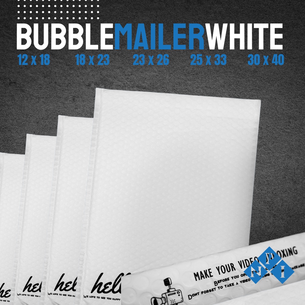 RUSFET Amplop Bubble Mailer, Rusfet Mailer White Putih Wrap Envelope