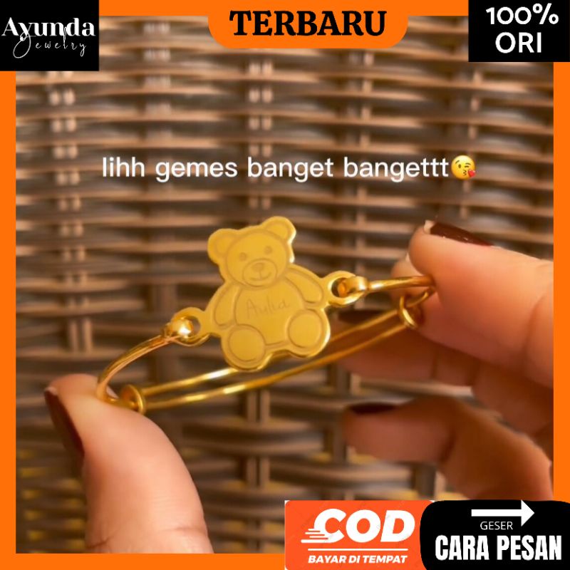 Gelang Nama Custom Titanium Gelang bear beruang gelang anak