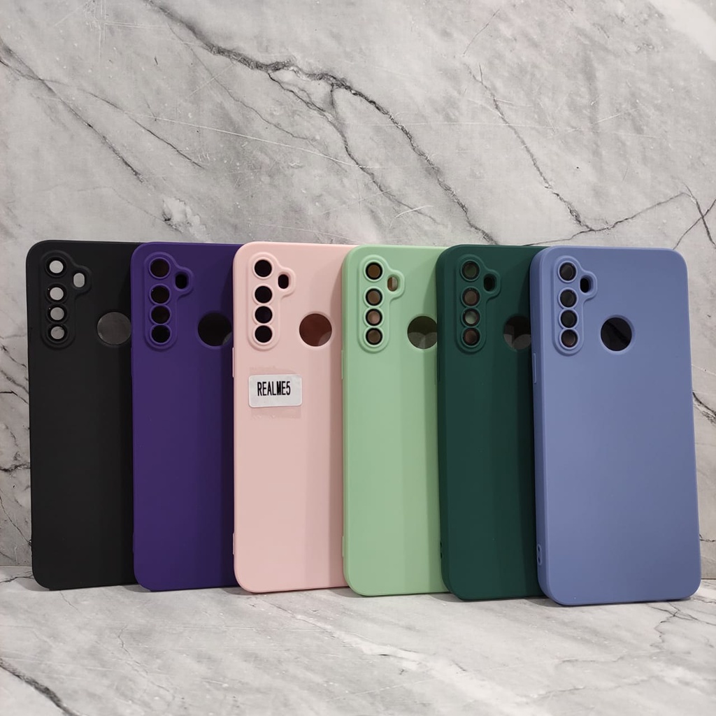 SOFTCASE MACAROON LENSPRO CANDY REALME 5 REALME 5I REALME 5S REALME 5 PRO WHITE_CELL