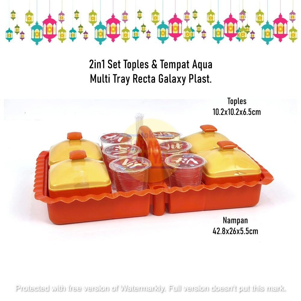 RML122D 2in1 Set Toples Lebaran dan Tempat Aqua Multitray Recta Galaxy Plast