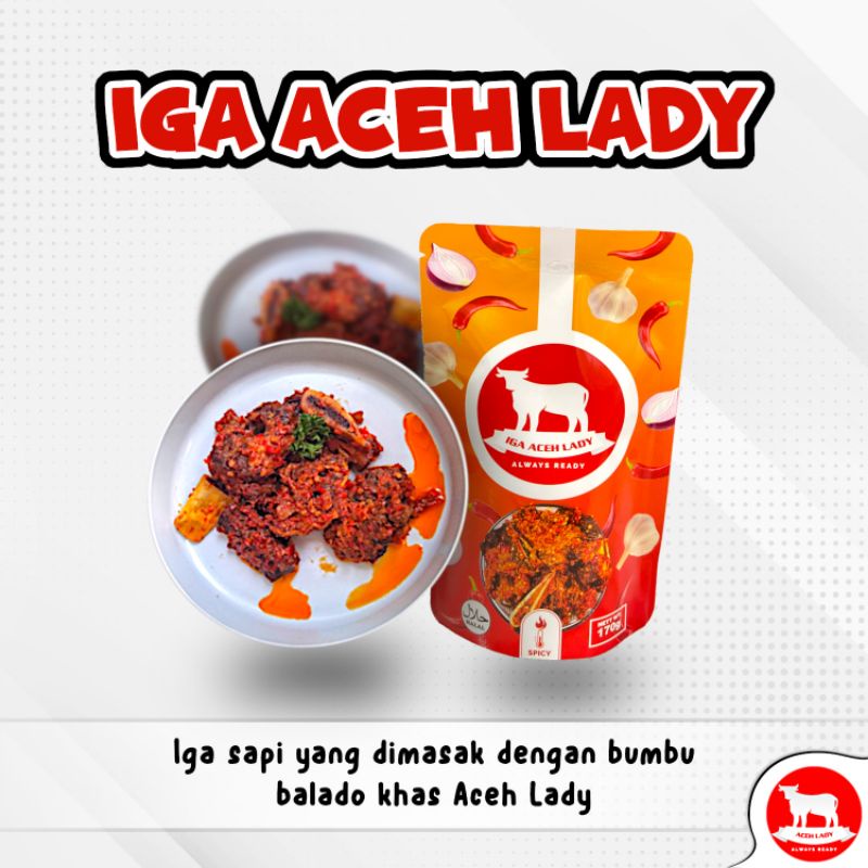 

Iga Aceh Lady - Rasa Balado / Iga Sapi Segar Berkualitas Tinggi / Bumbu Balado Khas Aceh / COD / Kirim Seluruh Indonesia / Rempah Lady / Lauk Siap Saji / 170gr