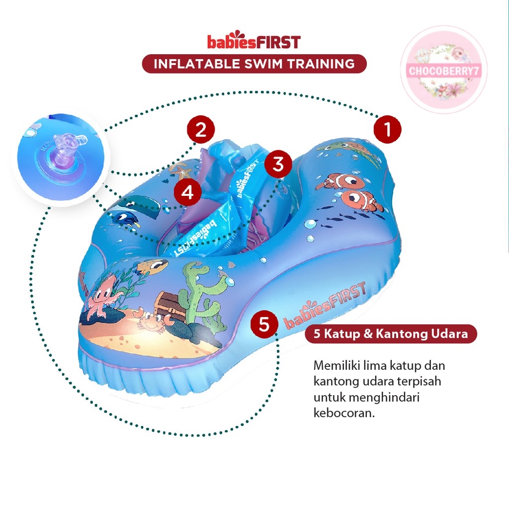 [FREE POMPA] babiesFIRST Inflatable Baby Swim Training BF302 / Pelampung Bayi Swimming / Pelampung Renang Bayi / Ban Renang Bayi KSM