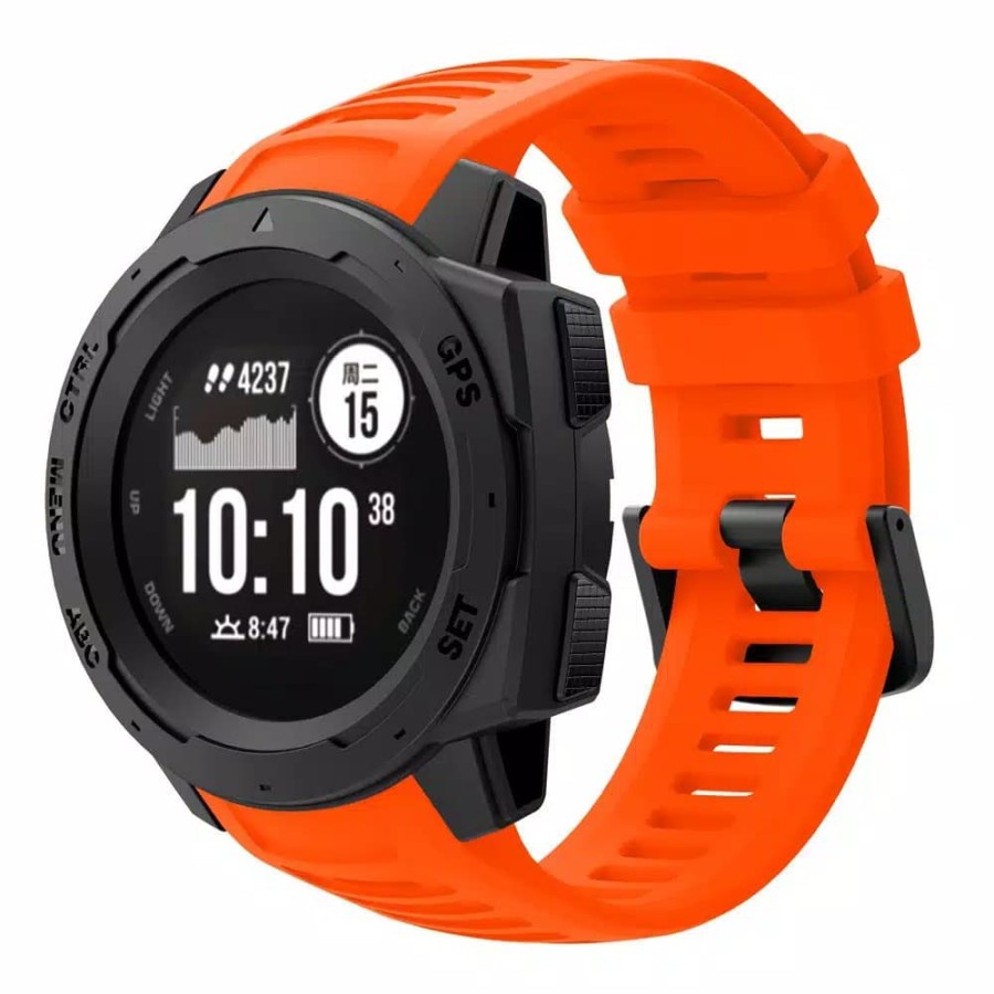 PREMIUM Strap Garmin instinct 2 1 Tactical Tide Dual Power Jam watch Esports Tali Silicone Baru Black White Hitam Putih Biru Merah Orange