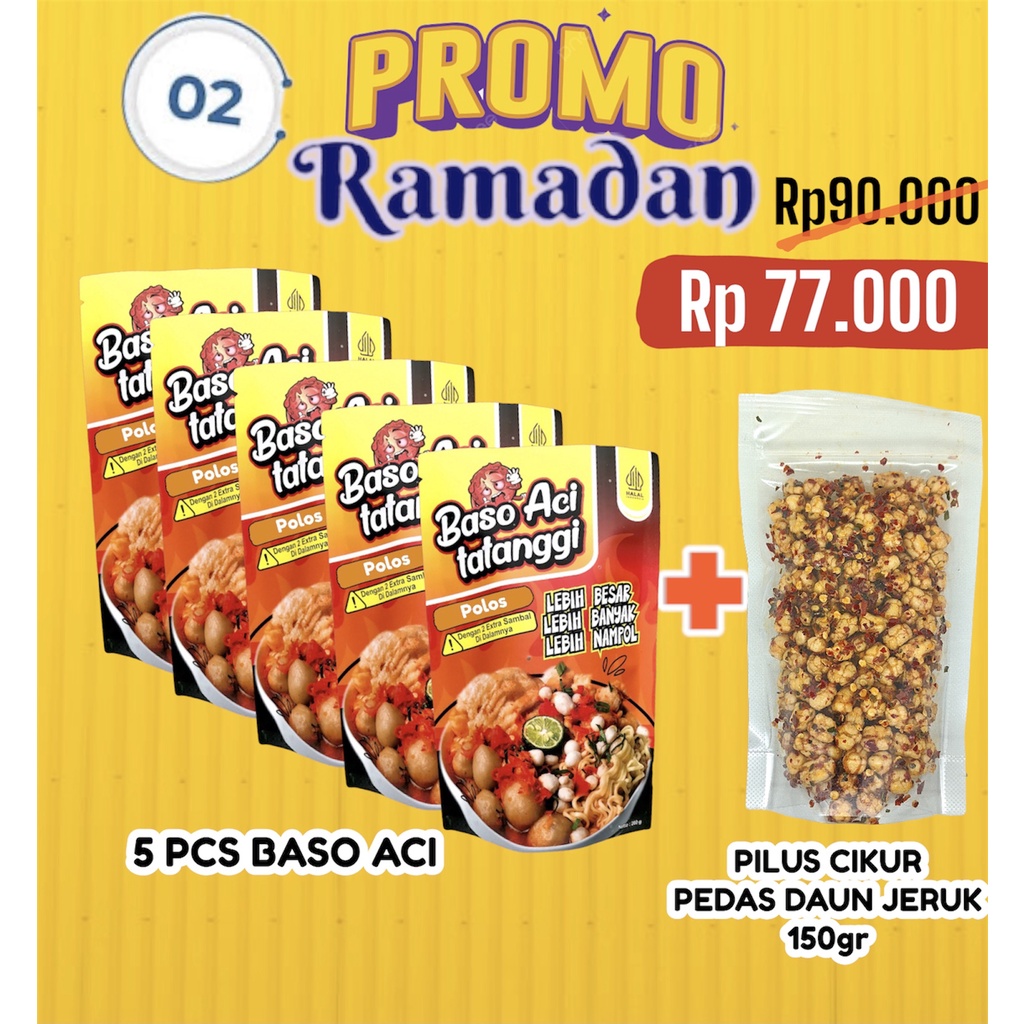 

5 Baso Aci + 1 Pilus Cikur Pedas Daun Jeruk 150 gr Promo Paket Ramadan Hampers Ramadhan Lebaran Idul Fitri