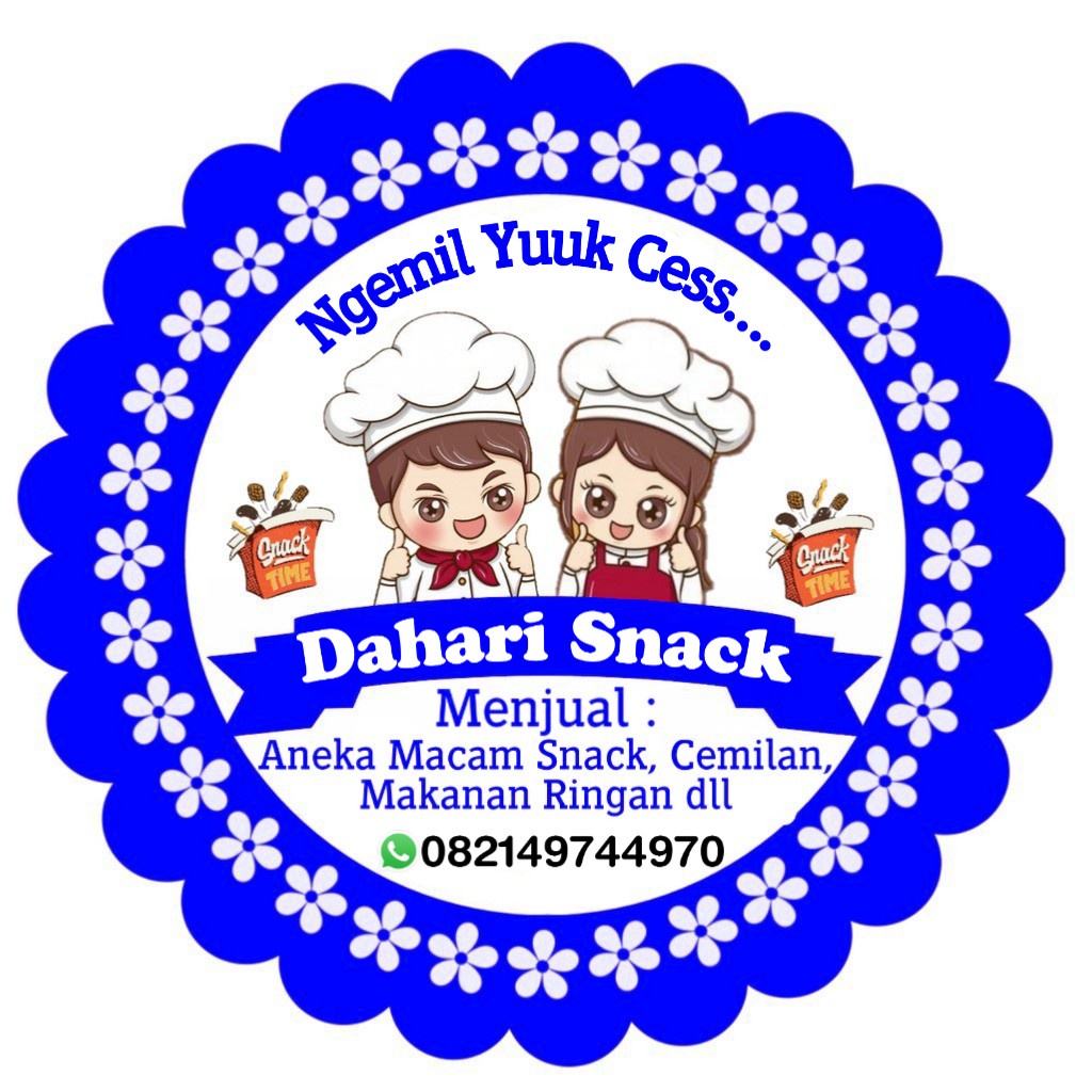 

(MINIMAL ORDER 100 PCS) STIKER PRODUK CEMILAN MOTIF BIRU 2 CHEF KECIL