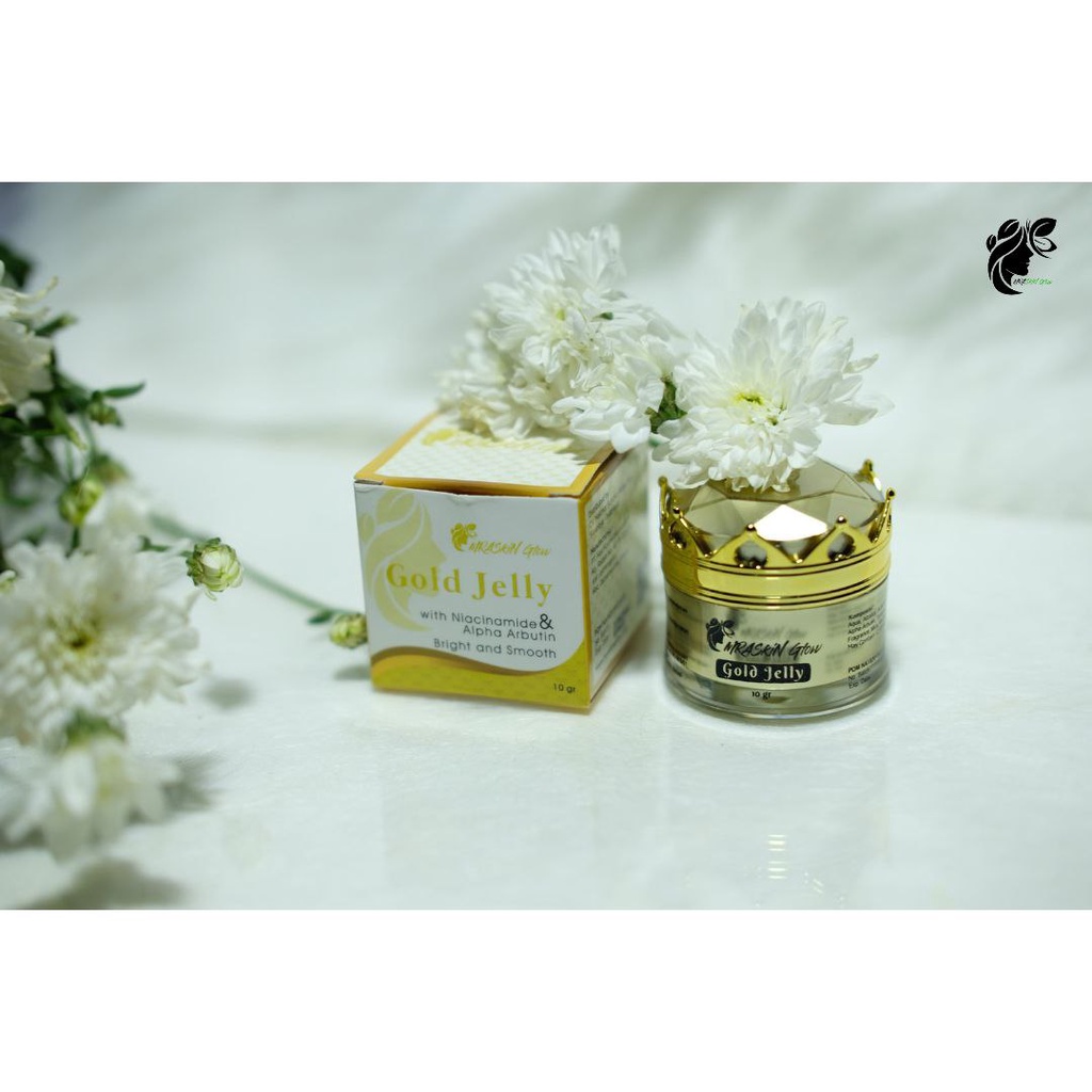 (COD ORI 100%) PROMO!!MRASKIN GLOW Gold Jelly Glowing &amp; Whitening Booster Bpom / Gold Jelly Cream Pemutih Wajah Glowing BPOM Terlaris untuk Jerawat /