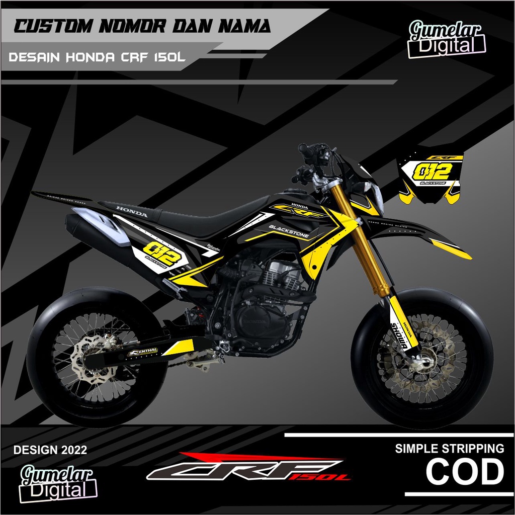 DECAL FULL BODY CRF150L SUPERMOTO KONSEP SIMPEL 010