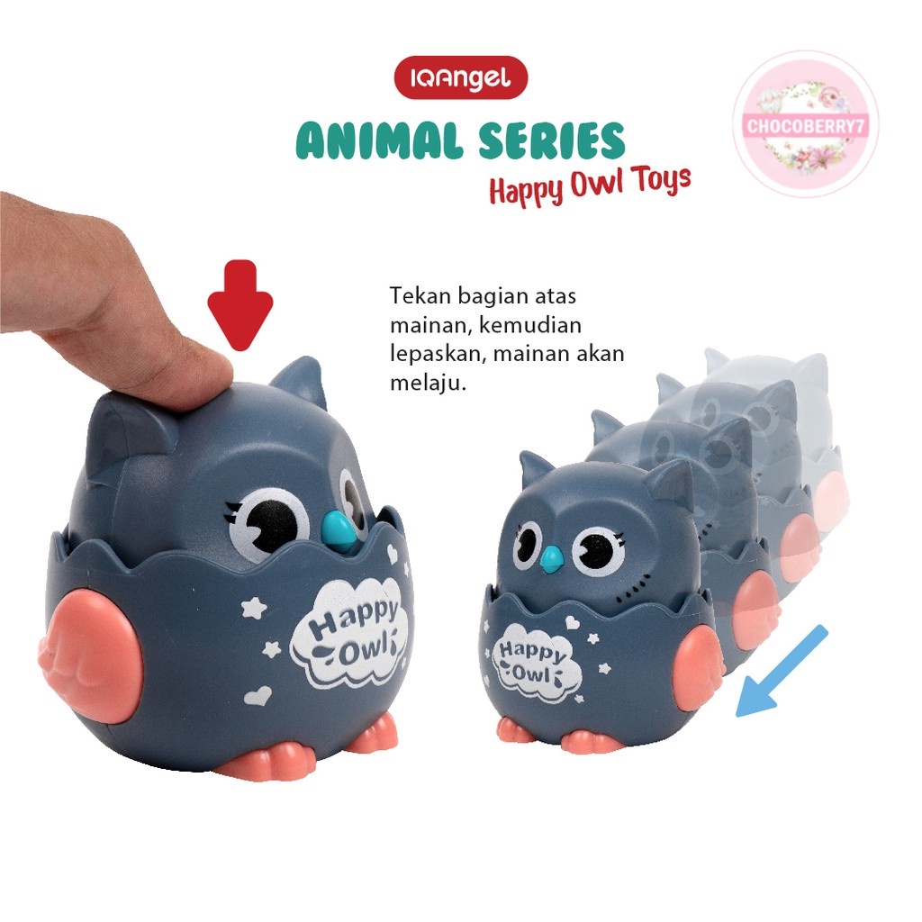 Dipencet Bergerak! IQAngel Happy Owl Toys IQA666/ Mainan Edukasi / Mainan Edukasi Anak Bayi Burung Hantu Bergerak