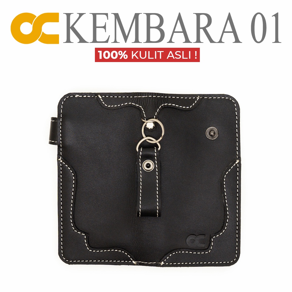 DOMPET PANJANG FULL KULIT ASLI 100% OC KEMBARA KANCING LUAR PLUS PENGAMAN ANTI MALING