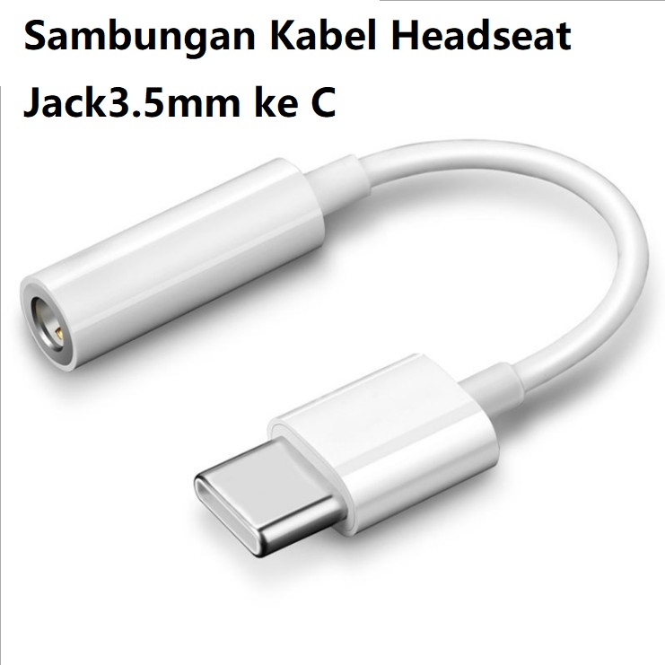 Sambungan Kabel Headseat Type Jack 3.5 mm ke Type C