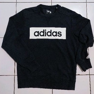 Crewneck hitam adidas original second branded