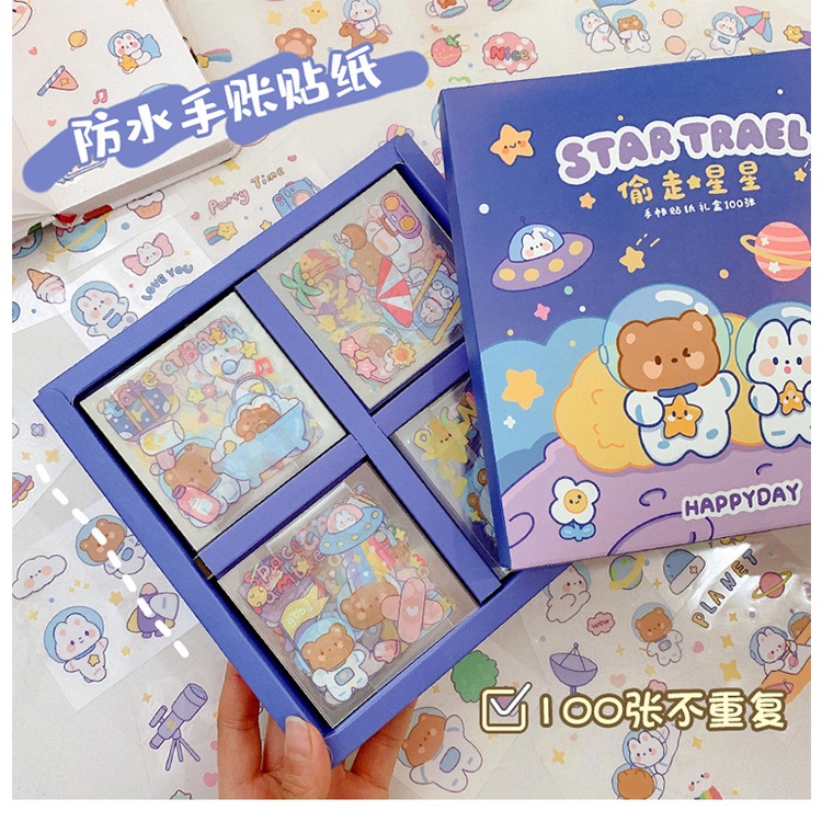 

Premium MOMO Sticker Small Box isi 100 Pcs Aesthetic PET Stiker Motif Kartun Korea Lucu Anti Air 1 box 100lbr /100 Lembar Stiker Motif Momo Kartun Korea Lucu Anti Air Dekorasi Handbook Scrapbook DIY