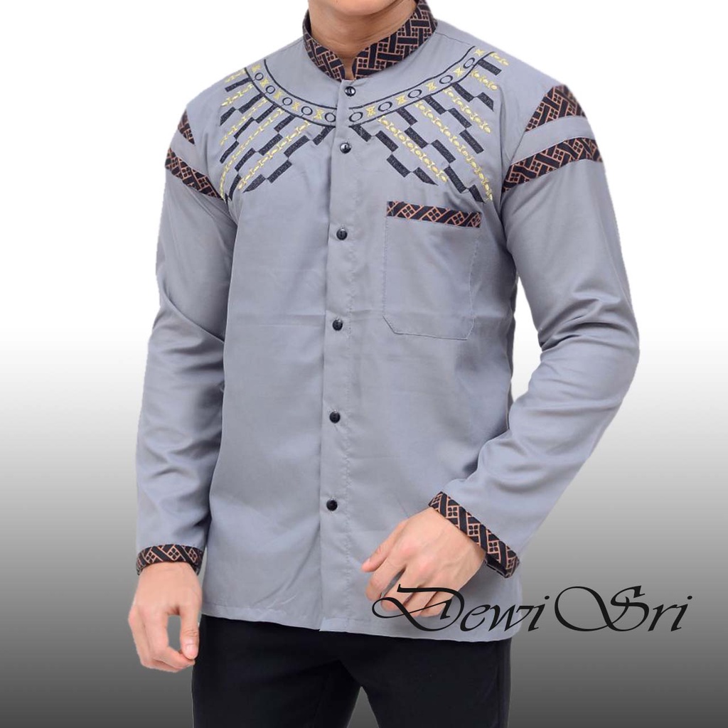 Baju koko pria motif terbaru / baju koko lengan oblong / baju takwa / kemeja koko pria kombinasi / bimasakti / bima sakti/ baju muslim pria kekinian bisa bayar ditempat