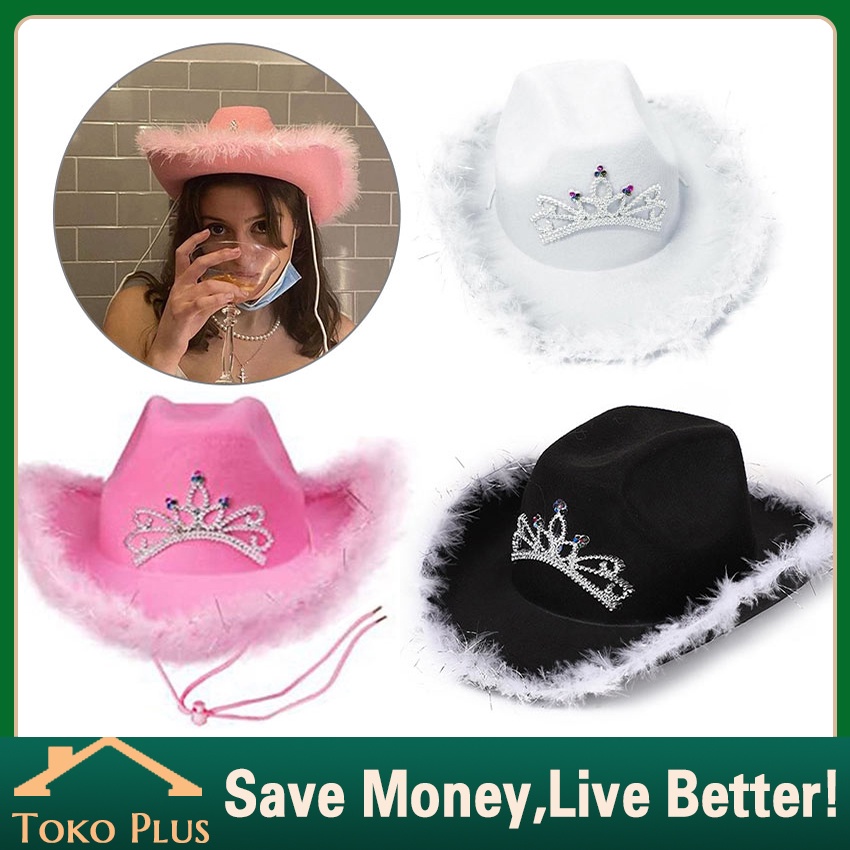 Cowgirlhat Y2K | Pink Cowgirlhat | Cowboyhat | Topi Koboi Keren | Cowboy Cowgirl Hat Y2K