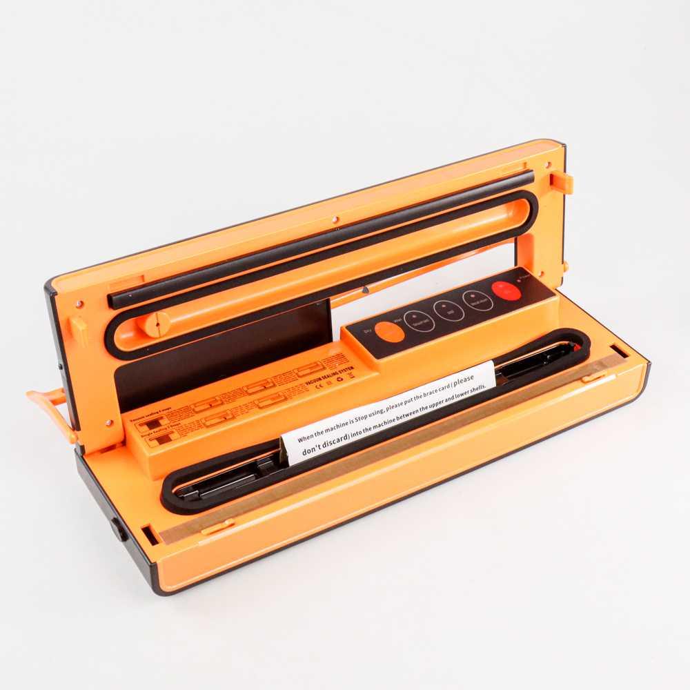 Pompa Vacuum Sealer Makanan Automatic Cutting with 10 Bag - SX-168 - Black/Orange