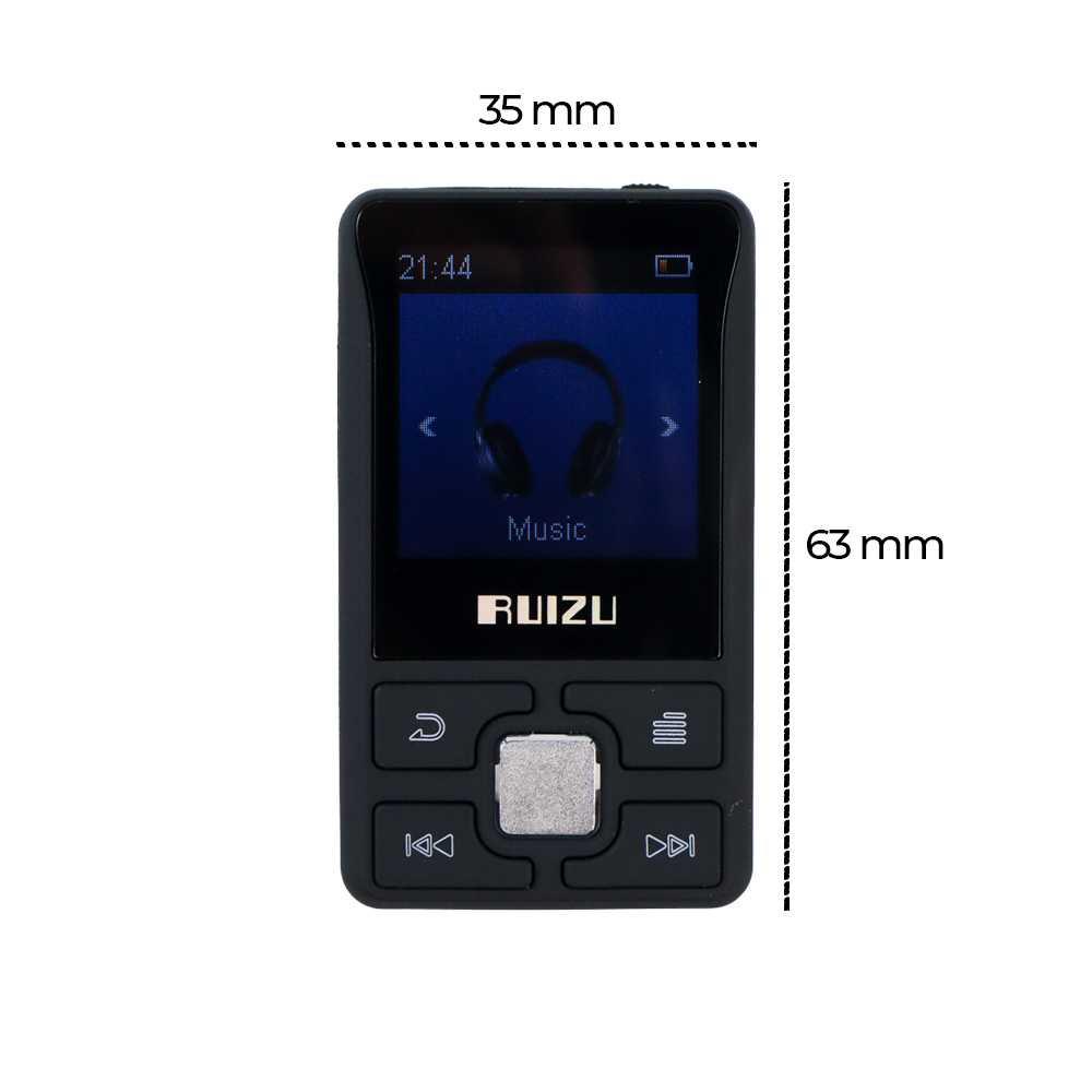 Ruizu Sport Bluetooth MP3 Player DAP with Back Clip 8GB - X55 - Black