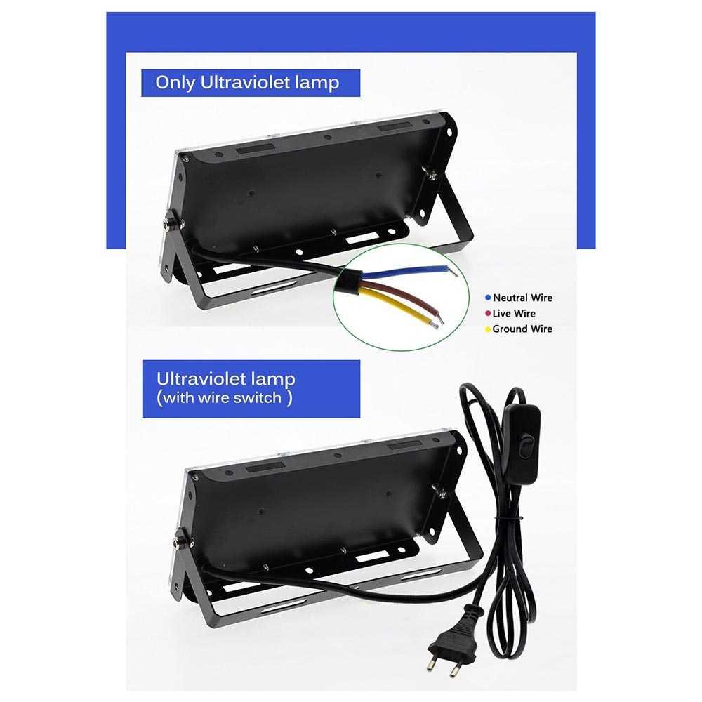 Lampu Sorot Floodlight UV LED Waterproof 90 Lumens 220V 50W - YC01 - Black