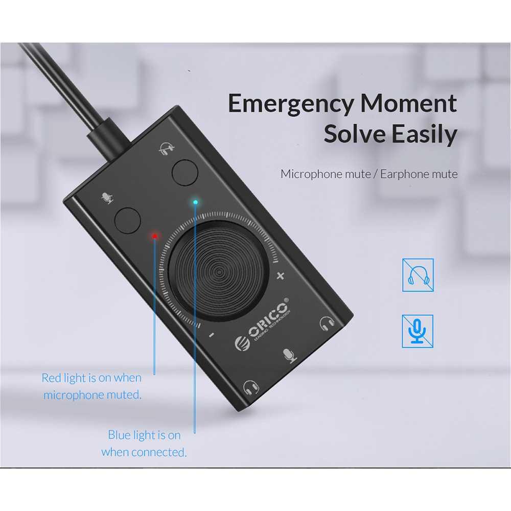 Multifunction External USB Sound Card - SC2 - Black