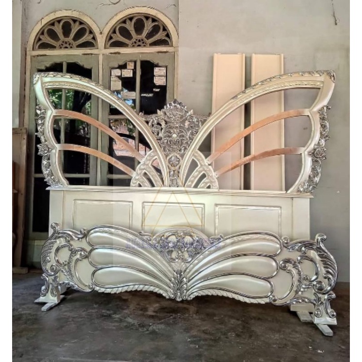 ajf kode TT 004 ; tempat tidur minimalis ukir jepara / dipan jok kayu jati putih duco / kamar set pe
