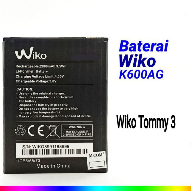 Baterai batre Wiko Tommy 3