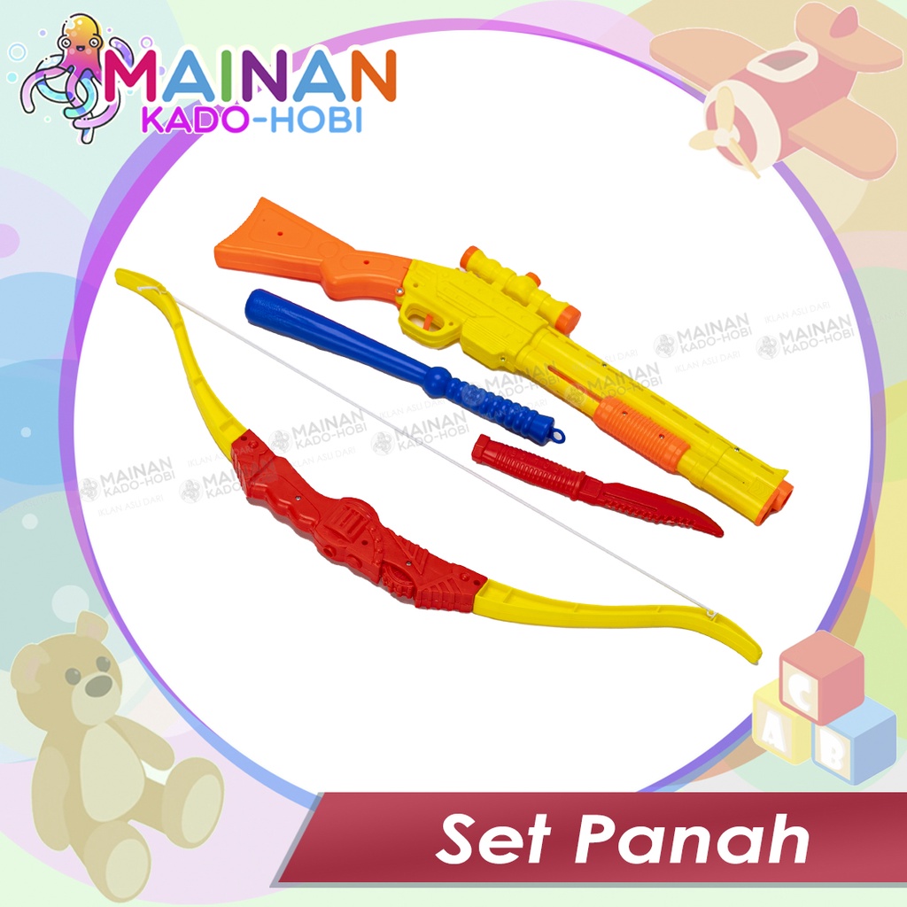 HADIAH SET MAINAN ANAK ALAT PANAH ARCHERY BOW TEMBAKAN PLASTIK