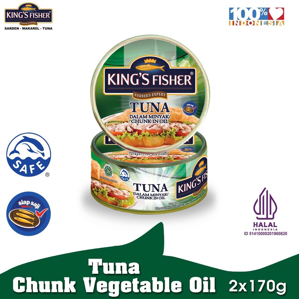 

8.8 FLASH SALE King's Fisher Paket 2 pcs Tuna dalam Minyak Nabati Tuna in Oil Daging Makanan Kaleng 170 gr