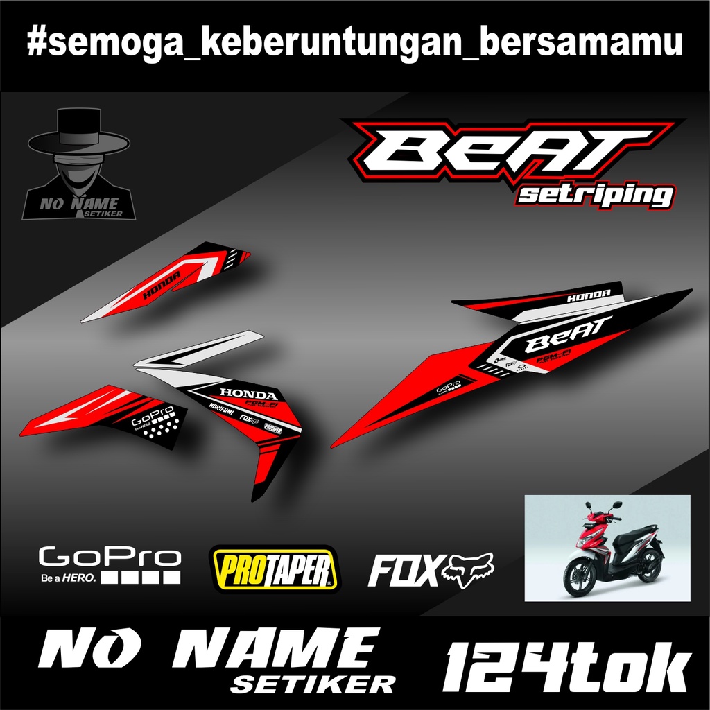 Striping stiker setiker Motor Beat esp (124tok) 2016 2017 2018 2019 Fi / Fi New Esp Iss Variasi Honda