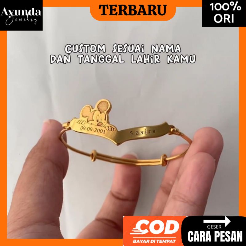 Gelang Nama Custom Anak anti karat bangle bracelet Gelang titanium