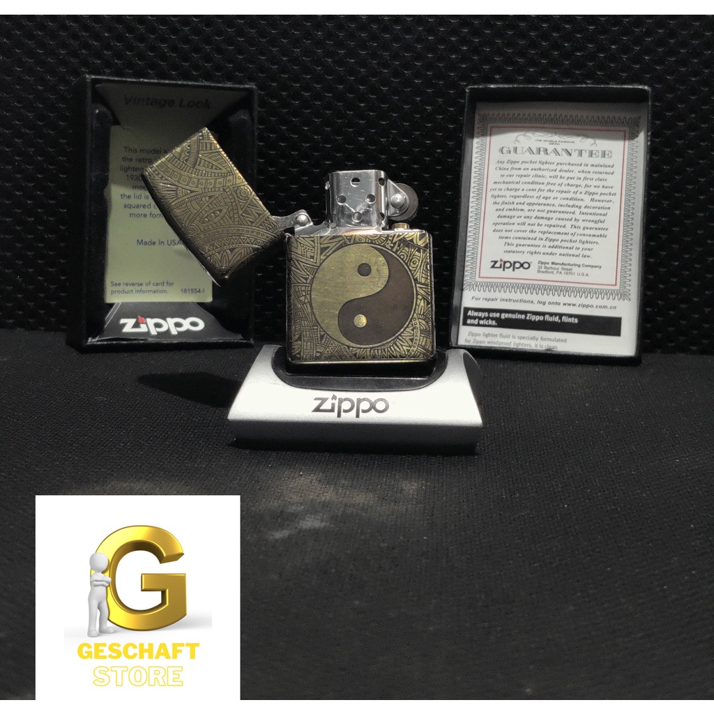 ZIPPO ORIGINAL YIN DAN YANG GOLD VINTAGE LOOK EDITION MADE IN USA